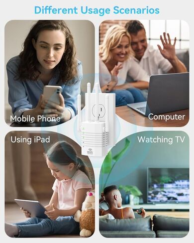 معزز إشارة موسع نطاق WiFi يصل إلى 12880 قدمًا مربعًا و105 أجهزة، مضخم نطاق WiFi موسع نطاق WiFi، معزز إشارة موسعات WiFi للمنزل، مكرر الإنترنت مع منفذ إيثرنت in Kuwait