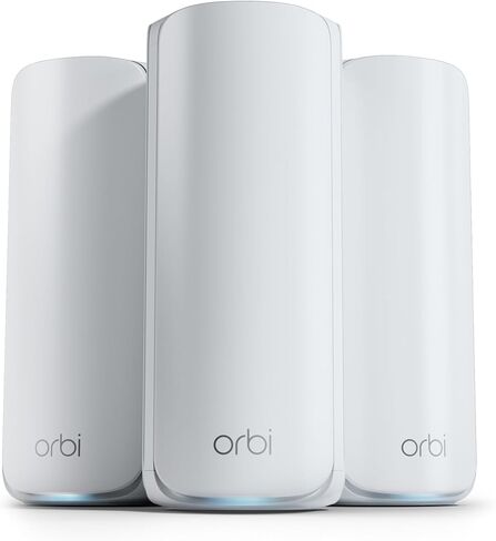 NETGEAR Orbi 770 Series Tri-Band WiFi 7 Mesh System (RBE773) - Router + 2 Satellite Extenders - Covers up to 8,000 sq. ft., 100 Devices - 2.5 Gig Internet Port - BE11000 802.11be (up to 11Gbps) in Saudi Arabia