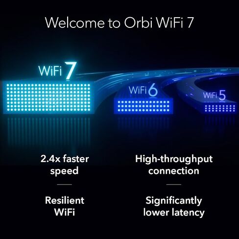 NETGEAR Orbi 770 Series Tri-Band WiFi 7 Mesh System (RBE773) - Router + 2 Satellite Extenders - Covers up to 8,000 sq. ft., 100 Devices - 2.5 Gig Internet Port - BE11000 802.11be (up to 11Gbps) in Saudi Arabia