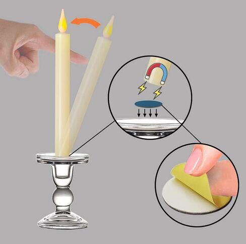 Christmas Window Candles with Remote Timer, Flameless Taper Candles with Suction Cups and Magnetic Base Battery Operated Flickering Candles for Christmas Halloween Decoration (9 Pack) in Saudi Arabia