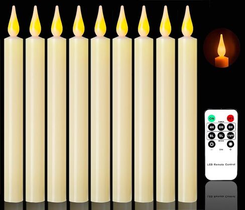 Christmas Window Candles with Remote Timer, Flameless Taper Candles with Suction Cups and Magnetic Base Battery Operated Flickering Candles for Christmas Halloween Decoration (9 Pack) in Saudi Arabia