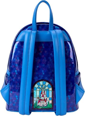 Loungefly Disney Princess Stained Glass Collection: Belle Mini-Backpack with Ear Attachment, Amazon Exclusive in Saudi Arabia