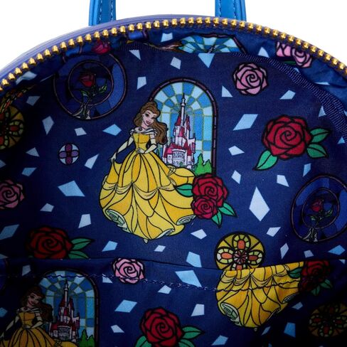 Loungefly Disney Princess Stained Glass Collection: Belle Mini-Backpack with Ear Attachment, Amazon Exclusive in Saudi Arabia