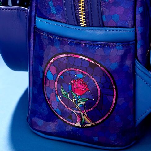 Loungefly Disney Princess Stained Glass Collection: Belle Mini-Backpack with Ear Attachment, Amazon Exclusive in Saudi Arabia