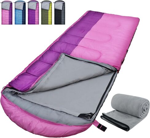 XL 10 Degree Sleeping Bags Waterproof for Adults 350GSM Machine Washable with Compression Sack for 3-4 Season Camping Outdoor in Kuwait