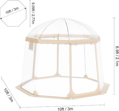 VEVOR Upgraded Pop Up Bubble Tent for 4-8 People, Need Simple Assembly - 10x10ft Instant Outdoor Clear Bubble Tent Dome, Weatherproof Clear Tent Shelter for Outdoor Activities, Events, and Parades in Saudi Arabia