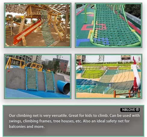 Outdoor & Indoor Premium Climbing Net - 8 Sizes Polyester Fiber. Easy Install with Extras. Handcrafted & Practical. Ideal Gift. (3ft x 6ft) in Saudi Arabia
