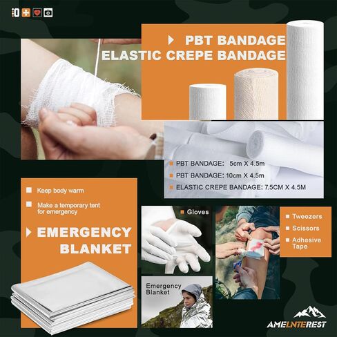 Survival Kits, 174Pcs Survival Gear First Aid Kit IFAK with Molle System Essential Camping Gear Emergency Medical Supplies for Car Fishing Hunting Outdoor Adventure in Saudi Arabia