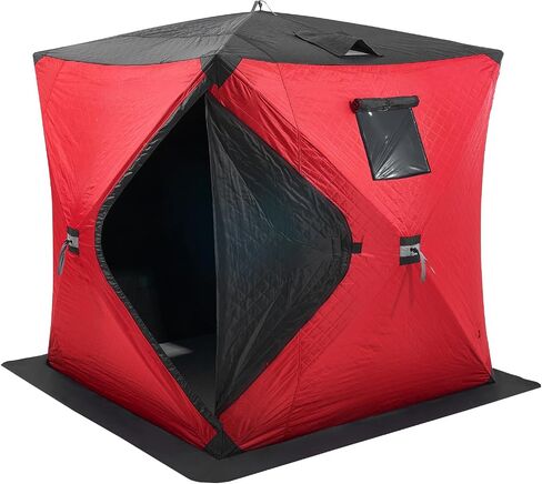 VEVOR Portable Pop-Up Ice Fishing Tent, 1-8 Person Insulated Ice Shelter, Large Fishing Area, Hub-Style Ice Shanty for Winter Fishing, Waterproof Oxford Ice Cube with Anchors/Ropes/Carrying Bag in Saudi Arabia