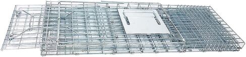 Folding Large Collapsible Humane Live Animal Cage Trap No-Kill Trapping Kit for Humane Catch Release Rabbits, Stray Cat, Squirrel, Raccoon, All Fit Sized Animals, Heavy Duty, 2-Doors 32"x11.5"x12.5" in Saudi Arabia