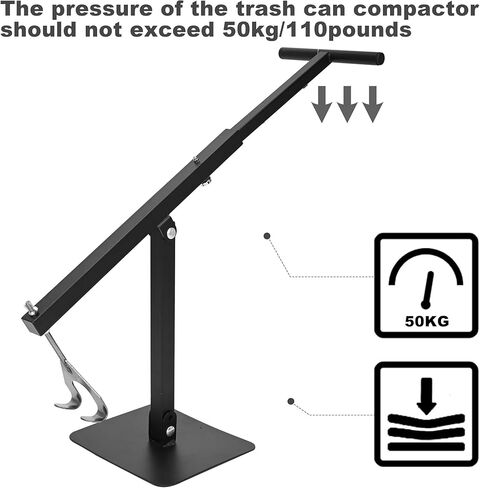 ikare Manual Trash Compactor for 60-100L Bins, Trash Compactor for Kitchen, Portable Small Trash Compactor, Waste Bin Compactor for Fast Food Restaurant in Kuwait