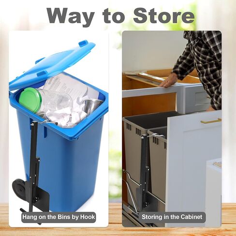 ikare Manual Trash Compactor for 60-100L Bins, Trash Compactor for Kitchen, Portable Small Trash Compactor, Waste Bin Compactor for Fast Food Restaurant in Kuwait