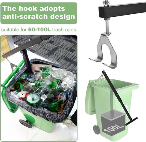 Touchless Manual Trash Compactor - Trash Can Compactor for Kitchen, Iron Trash Bin Compactor for Outdoor, Garbage Compactor for 60-100l Wheelie Bins in Kuwait