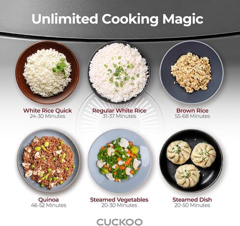 CUCKOO CR-0375FG 3 أكواب (غير مطبوخة) / 6 أكواب (مطبوخة) جهاز طهي الأرز ميكوم وسخان مع وعاء داخلي غير لاصق، 10 أوضاع للقائمة، شاشة LCD، تقنية المنطق الضبابي، التنظيف التلقائي (رمادي) in Kuwait