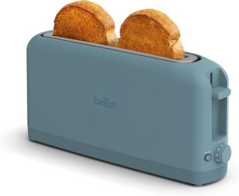 bella 2 Slice Slim Toaster, Fits-anywhere™ Kitchenware, 6 Setting Shade Control with Reheat & Cancel Buttons, Removable Crumb Tray, 10" Long Slot, Anti Jam & Auto Shutoff, 900 Watt, Oatmilk in Saudi Arabia