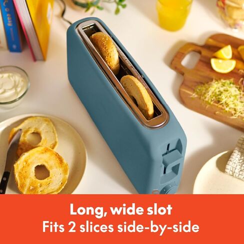 bella 2 Slice Slim Toaster, Fits-anywhere™ Kitchenware, 6 Setting Shade Control with Reheat & Cancel Buttons, Removable Crumb Tray, 10" Long Slot, Anti Jam & Auto Shutoff, 900 Watt, Oatmilk in Saudi Arabia