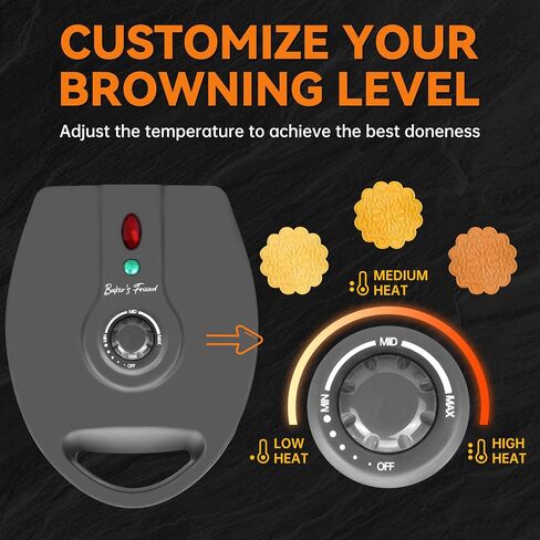 Baker's Friend Multi Pizzelle Maker Electric, Stroopwafel Iron, 4 x 4.5'' Pizzelle Waffle Cookies Maker with Temperature Control, Ideal for Holidays, Parties & More, Great Choice for Gift, Graphite in Saudi Arabia