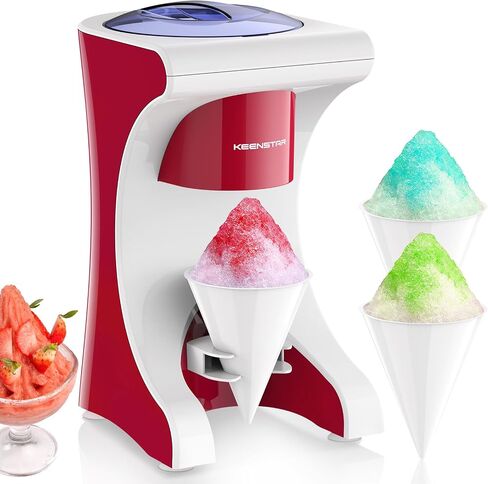 Snow Cone Shaved Ice Machine with 3 Reusable Plastic Cups, Table-Top Slushie Machine for Homemade Snow Cone, Snowballs, Frozen Cocktails and More, with Non-Slip Mat & Stainless Steel Blade in Saudi Arabia