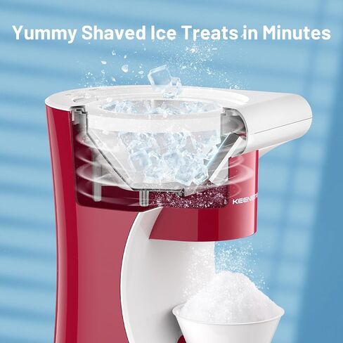 Snow Cone Shaved Ice Machine with 3 Reusable Plastic Cups, Table-Top Slushie Machine for Homemade Snow Cone, Snowballs, Frozen Cocktails and More, with Non-Slip Mat & Stainless Steel Blade in Saudi Arabia