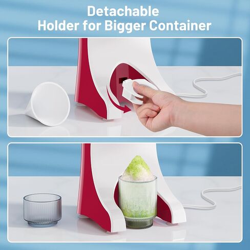 Snow Cone Shaved Ice Machine with 3 Reusable Plastic Cups, Table-Top Slushie Machine for Homemade Snow Cone, Snowballs, Frozen Cocktails and More, with Non-Slip Mat & Stainless Steel Blade in Saudi Arabia