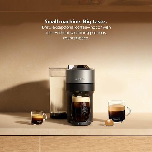 ماكينة صنع القهوة والإسبريسو من نسبريسو إصدار محدود من Vertuo Pop+ من Breville، لون أسود ذهبي مطفي in Kuwait