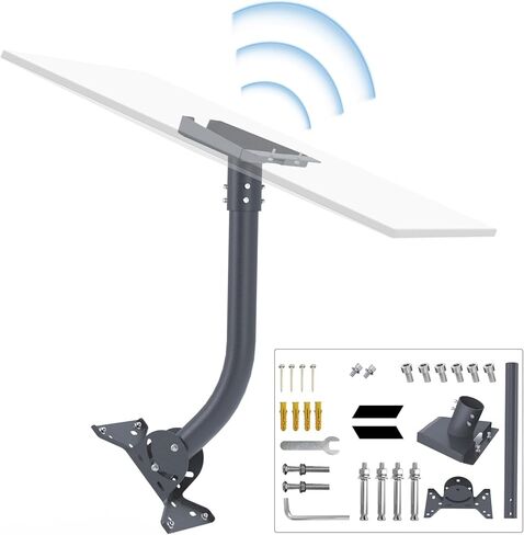 Starlink Gen 3 Mount,Compatible with Starlink Standard V3 for Starlink Gen 3 Standard Dish Antennas,Starlink Standard V3 Roof Mount Adapter for Pole Mounting,Wall Mounting(Gray)… in Saudi Arabia