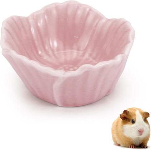 Small Ceramic Pet Hamster Bowl, Easy to Clean Anti Flipping Hamster Food and Water Bowl Feeding Bowl, Small Animal Bowls for Dwarf Hamster, Parrots (Pink, s) in Saudi Arabia