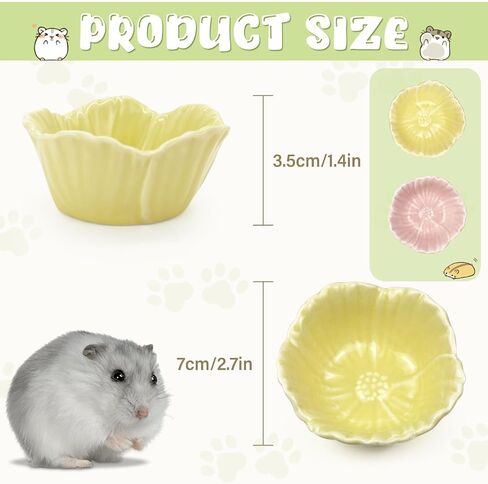 Small Ceramic Pet Hamster Bowl, Easy to Clean Anti Flipping Hamster Food and Water Bowl Feeding Bowl, Small Animal Bowls for Dwarf Hamster, Parrots (Pink, s) in Saudi Arabia