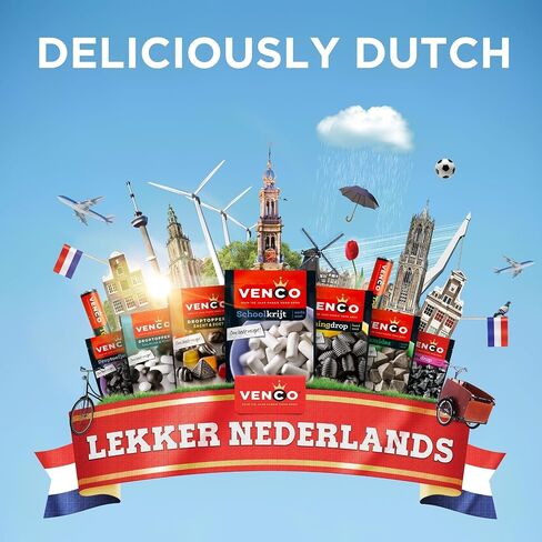Venco Schoolkrijt Licorice Chalk Candy - School Chalk Licorice Sticks, White Crunchy Mint Coated Liquorice Candies with Soft Sweet Anise Filling, Original Dutch Licorice - Candy Bulk, 2.2 lbs Bag in Saudi Arabia