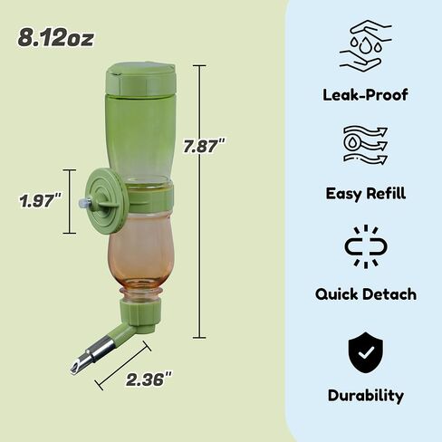 زجاجة مياه صغيرة للحيوانات مضادة للتسرب للشنشيلة والطيور والهامستر والخنازير الغينية والأرانب والحيوانات الأليفة الصغيرة الأخرى. (أزرق، 8.12 أونصة) in Kuwait