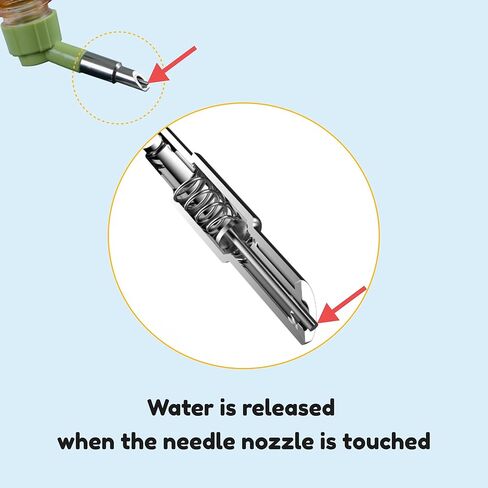 زجاجة مياه صغيرة للحيوانات مضادة للتسرب للشنشيلة والطيور والهامستر والخنازير الغينية والأرانب والحيوانات الأليفة الصغيرة الأخرى. (أزرق، 8.12 أونصة) in Kuwait