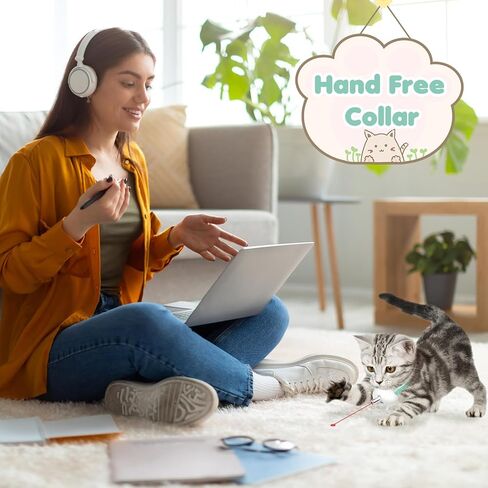 لعبة الياقة بالليزر الأوتوماتيكية للقطط - ألعاب القطط ذات الياقة بالليزر المطورة، أوضاع الوميض والدائمة، طوق منحني مقاس 8-12 بوصة وضبط زاوية 41 درجة للأيدي الحرة. شاحن USB من النوع C لمدة ساعة ويعمل لمدة 12 ساعة (أزرق) in Saudi Arabia