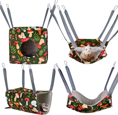 Glittme Ferret Hammock 4 Pack Ferret Cage Accessories Washable Rat Hammock on Ferret Cage Soft Guinea Pig Hammock for Ferrets, Rat, Sugar Glider, Squirrel, Guinea Pig in Saudi Arabia