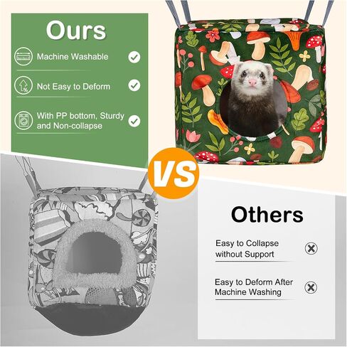 Glittme Ferret Hammock 4 Pack Ferret Cage Accessories Washable Rat Hammock on Ferret Cage Soft Guinea Pig Hammock for Ferrets, Rat, Sugar Glider, Squirrel, Guinea Pig in Saudi Arabia