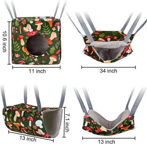 Glittme Ferret Hammock 4 Pack Ferret Cage Accessories Washable Rat Hammock on Ferret Cage Soft Guinea Pig Hammock for Ferrets, Rat, Sugar Glider, Squirrel, Guinea Pig in Saudi Arabia
