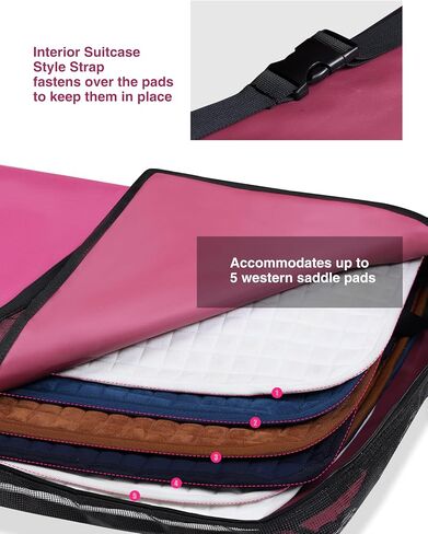 Harrison Howard Western Saddle Pad Carrier Holds Multi-Pads with Vented Sides English or Western Tack Bag Saddle Pad Bag Pink in Saudi Arabia