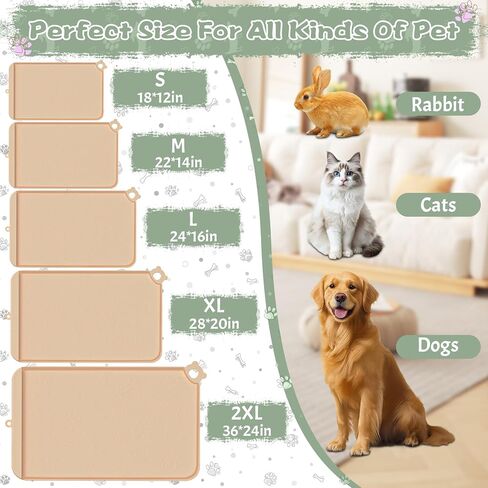 Dog Food Mat, Silicone Dog Mat for Food and Water -Pet Feeding Mats with Residue Collection Pocket, Waterproof Dog Cat Bowl Mats with Raised Edges and Hooks, Placemats for Cats and Dogs Water Bowl in Saudi Arabia
