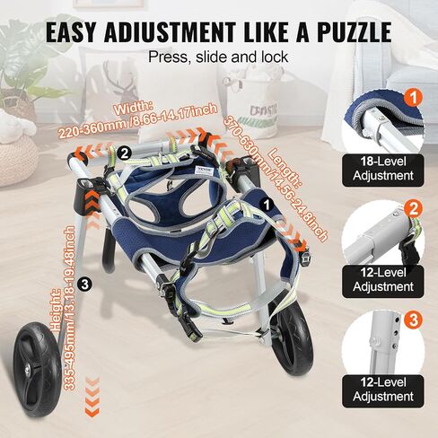 VEVOR 2 Wheels Dog Wheelchair for Back Legs in Saudi Arabia