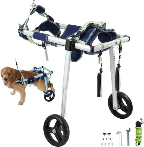 VEVOR Dog Wheelchair for Back Legs, Pet Wheelchair Lightweight & Adjustable Assisting in Healing, Dog Cart with 2 Wheels for Injured, Disabled, Paralysis, Hind Limb Weak Pet (Large) in Saudi Arabia