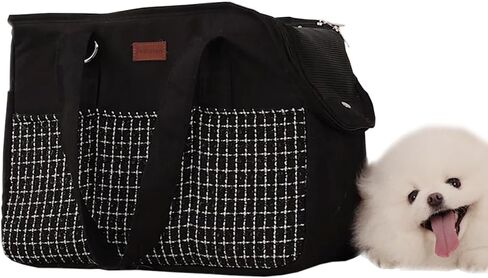 Black Small Dog Purse Carrier Puppy Bag Cats Carriers for Pets Fashion Woman Bags Lightweight Totes Pups Kitties Bunny Picnic Outdoor Shopping Transport in Saudi Arabia