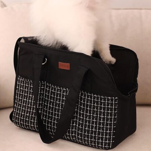 Black Small Dog Purse Carrier Puppy Bag Cats Carriers for Pets Fashion Woman Bags Lightweight Totes Pups Kitties Bunny Picnic Outdoor Shopping Transport in Saudi Arabia