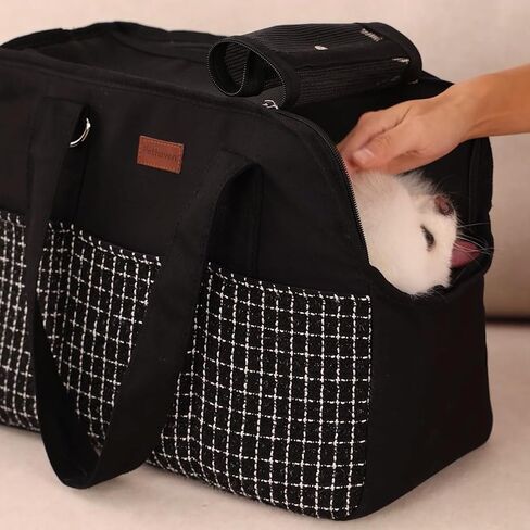 Black Small Dog Purse Carrier Puppy Bag Cats Carriers for Pets Fashion Woman Bags Lightweight Totes Pups Kitties Bunny Picnic Outdoor Shopping Transport in Saudi Arabia