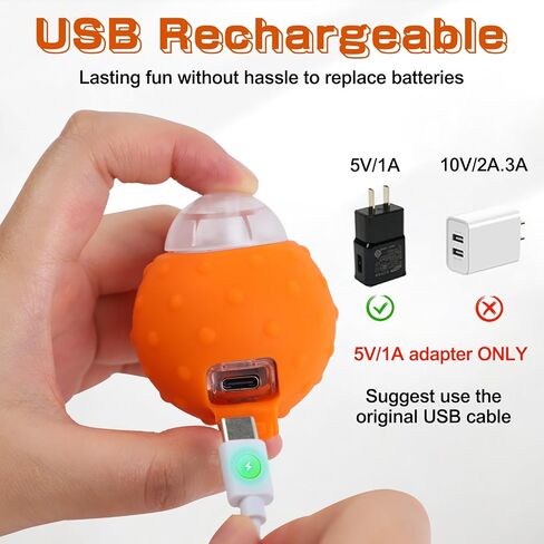 Interactive Cat Toy Ball, Touch Activated Cat Toys for Indoor Cats with Chirping Bird, Automatic Rolling Ball, Rechargeable Self Play Cat Toys in Saudi Arabia