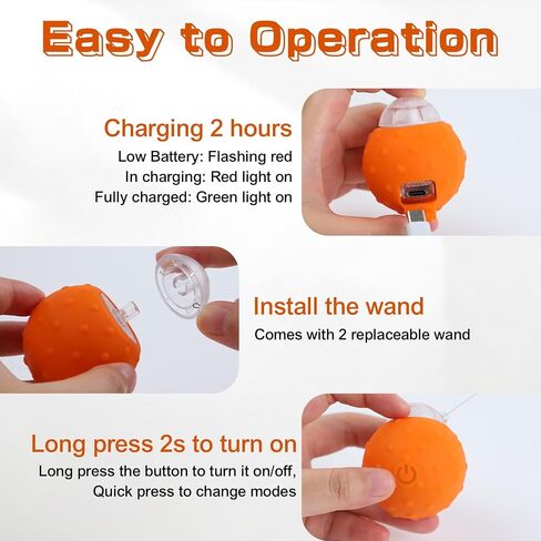 Interactive Cat Toy Ball, Touch Activated Cat Toys for Indoor Cats with Chirping Bird, Automatic Rolling Ball, Rechargeable Self Play Cat Toys in Saudi Arabia