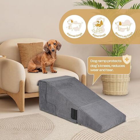 سلالم الكلاب 3 في 1 من Supet للكلاب الصغيرة لتجلس على السرير، منحدر للكلاب للأريكة والسرير، خطوات للكلاب للسرير مع قاعدة غير قابلة للانزلاق وغطاء قابل للغسل، سلالم الحيوانات الأليفة in Kuwait
