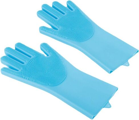 Pet Beauty Gloves, Heat-Resistant Silicone, 5 Finger Design for Bathing and Massaging Dogs and Cats (Cherry Blossom Powder) in Saudi Arabia