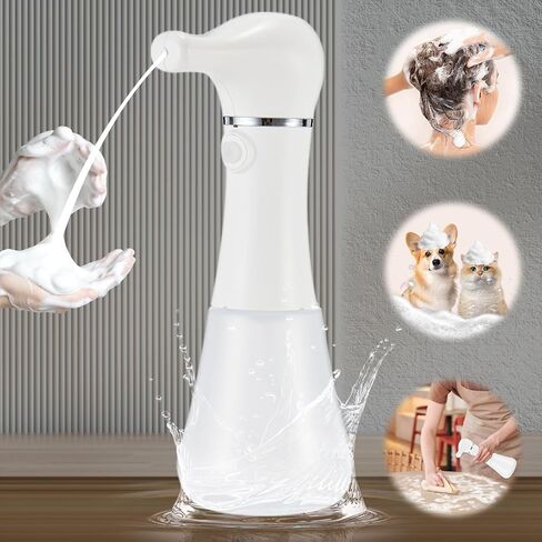 Electric Foaming Soap Dispenser,IPX7 Dog Shampoo Sprayer,400ML Capacity Pet Shower Bath Supplies Automatic Foaming Machine for Dog Deep Cleaning,Kitchen Dish Wash,Bathroom Floor Wash,Window Cleaning in Saudi Arabia