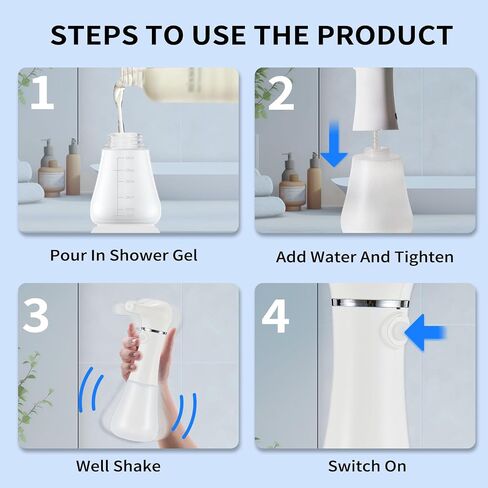 Electric Foaming Soap Dispenser,IPX7 Dog Shampoo Sprayer,400ML Capacity Pet Shower Bath Supplies Automatic Foaming Machine for Dog Deep Cleaning,Kitchen Dish Wash,Bathroom Floor Wash,Window Cleaning in Saudi Arabia