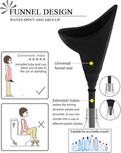 Update Female Urination Device with Cup, Female Urinal Pee Funnel for Women to Standing Up Pee, Womens Pee Funnel Post Surgery Urine Funnel, She Pee Wee Cup for Car, Travel in Kuwait