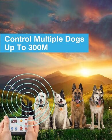 Electric Wireless Dog Fence System, Pet Containment System with Waterproof and Rechargeable Training Collar Receiver for 2 Dogs Pets Container Boundary (Black) in Saudi Arabia
